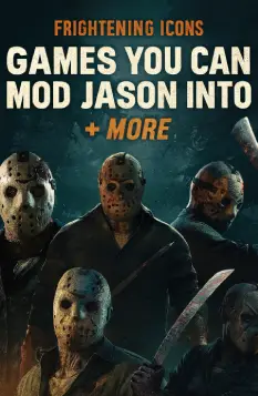Multiple versions of Jason Voorhees from modded video games including Resident Evil, Red Dead Redemption, and GTA San Andreas featured on Frightening Icons