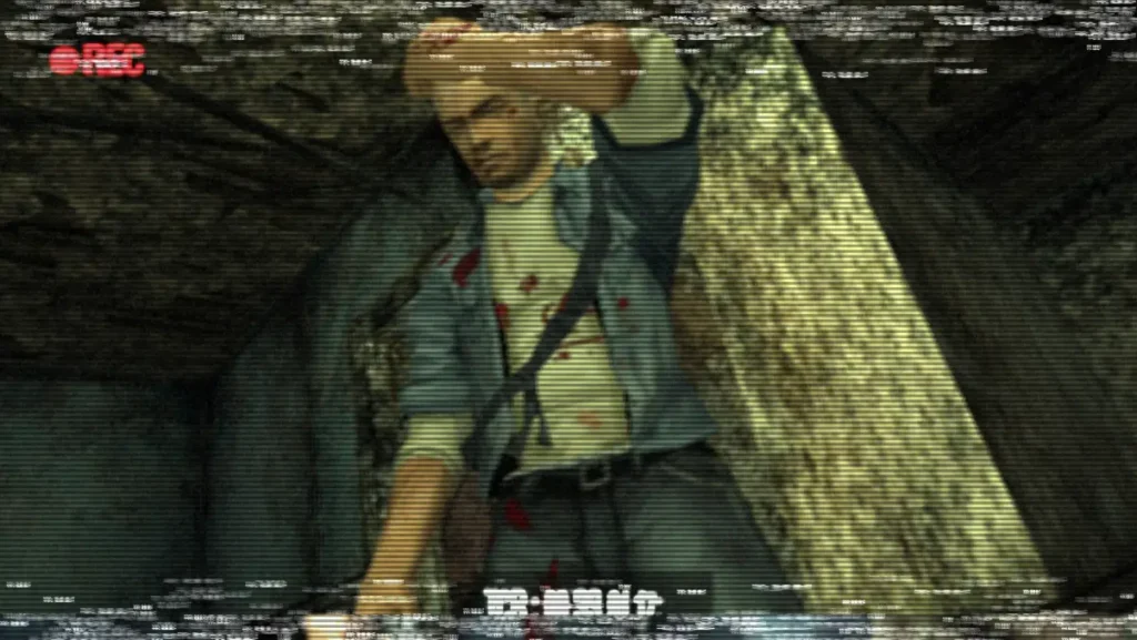 Character from a horror video game standing in a dark, eerie environment with a bloodied weapon – representing the gritty tone of Frightening Icons
