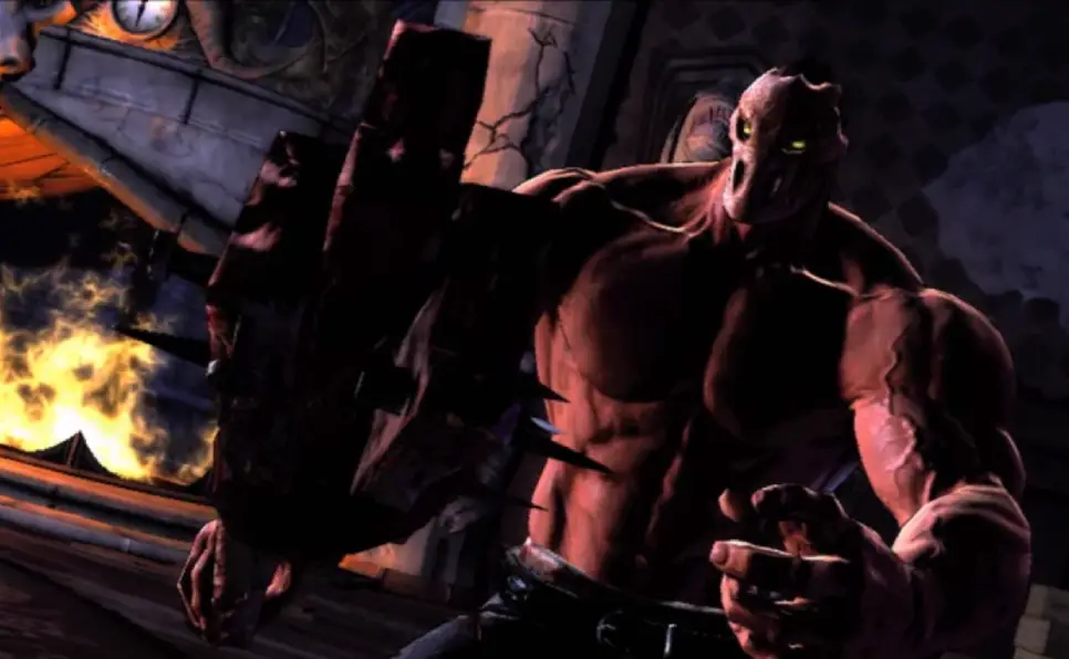 Rick in the Terror Mask fighting monsters in Splatterhouse 2010 reboot video game